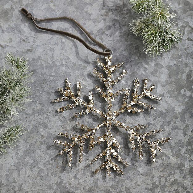 Glitter Snowflake Decoration – 12cm | The White Company (UK)