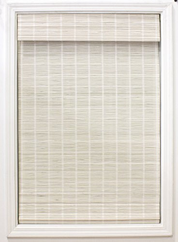Radiance Cordless Bamboo Roman Shades for Windows - Matchstick Bamboo Blinds for Defuse Sun Light - Easy to Lift & Fold Up Window Shades - White - 23" W x 64" L - (2215322E) | Amazon (US)