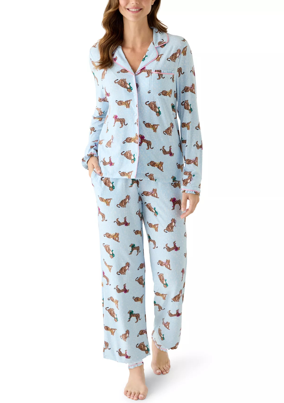 Women's Ruffle Notch Pajama Set | Belk
