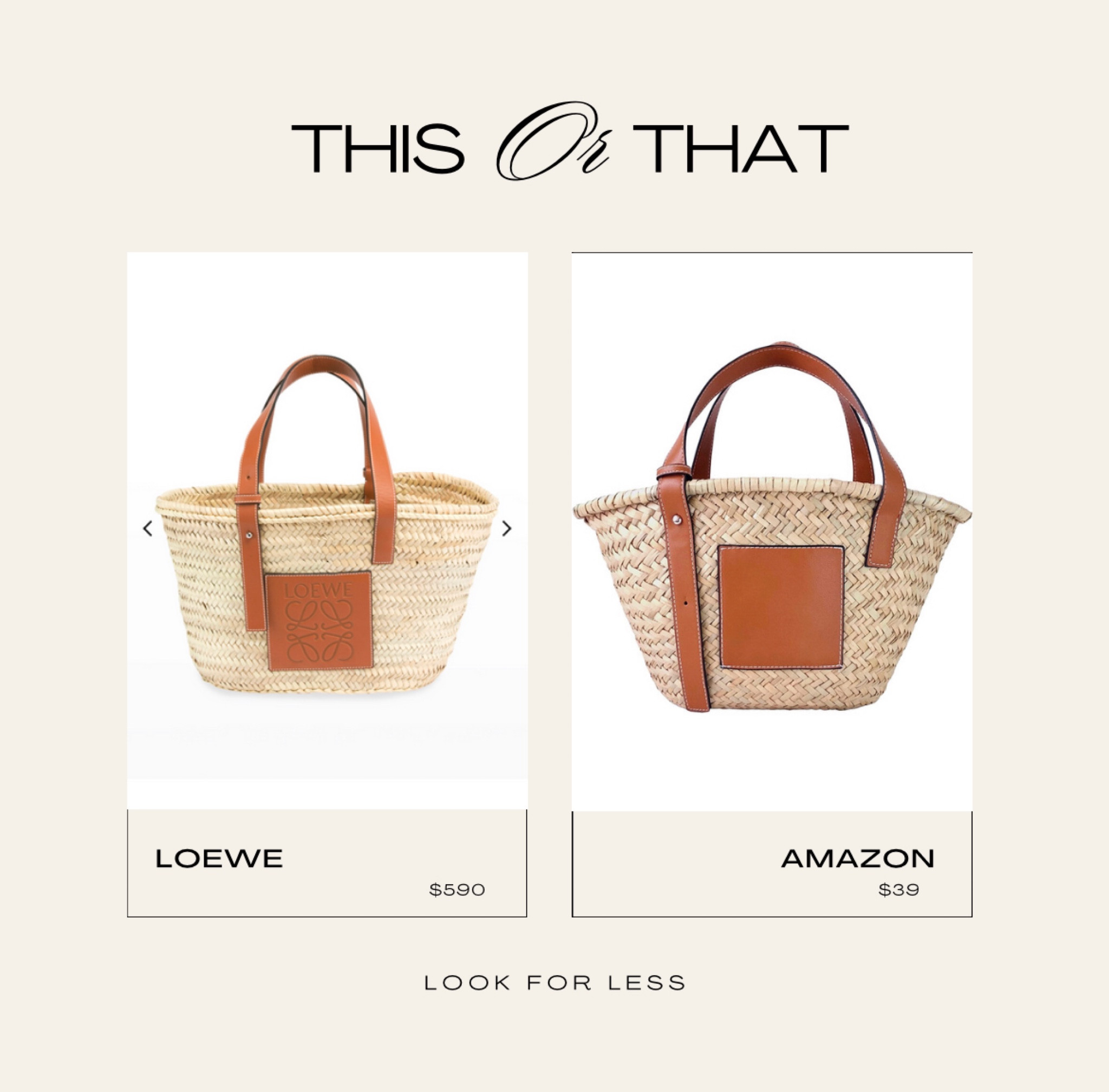Get the look for less ✨
Perfect straw bag for spring fashion all the way through summer ☀️
Loewe vs Amazon fashion 
#lookforless #dupe 

#LTKitbag #LTKFind #LTKstyletip
