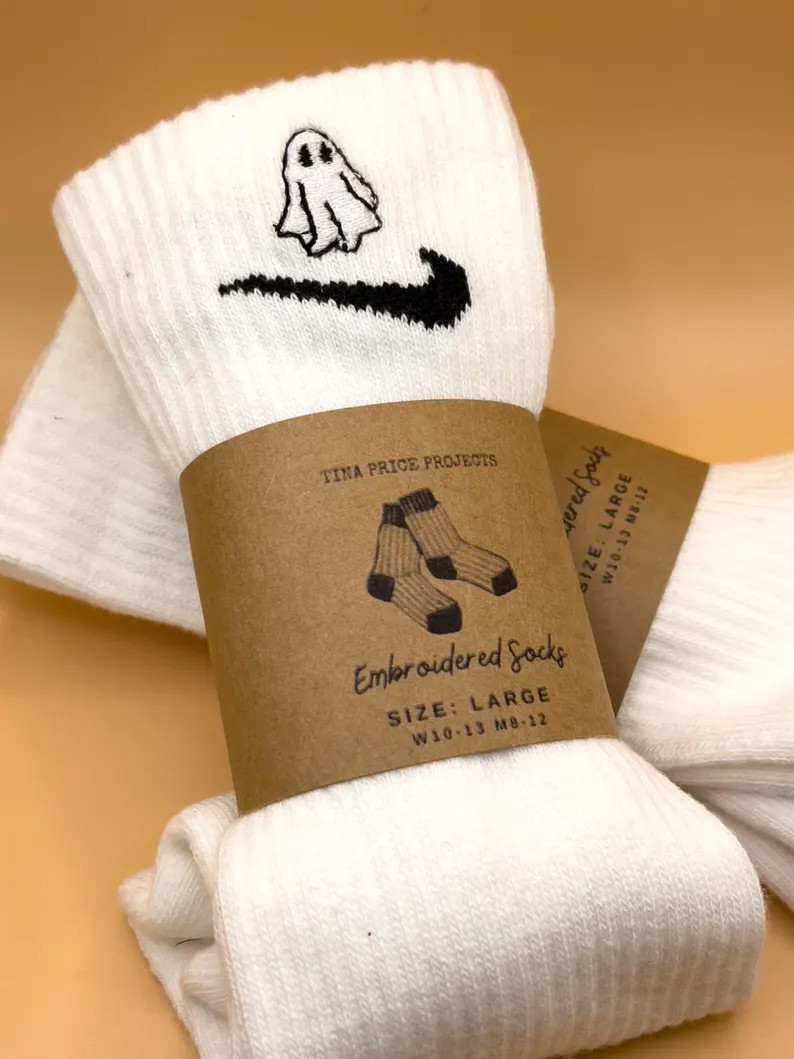Custom Dri-fit Halloween Nike Socks - Embroidered Ghost Socks - Spooky Season - BOO Basket Gifts | Etsy (Global)