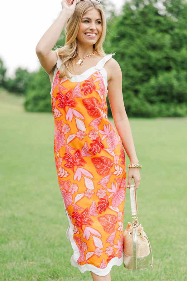 Fate: So Good Right Now Orange Floral Dress | The Mint Julep Boutique