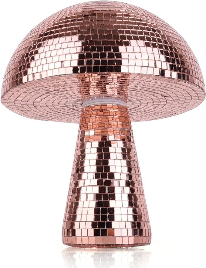 Creative Mushroom Disco Ball for Party,Table Decor Mirror Retro Handmade Disco Ball Mushroom Shap... | Amazon (US)