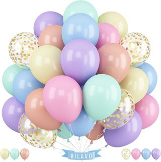 Pastel Balloons 12 Inch Pastel Rainbow Balloons 35Pcs Multicolor Colorful Macaron and Gold Confet... | Michaels Stores