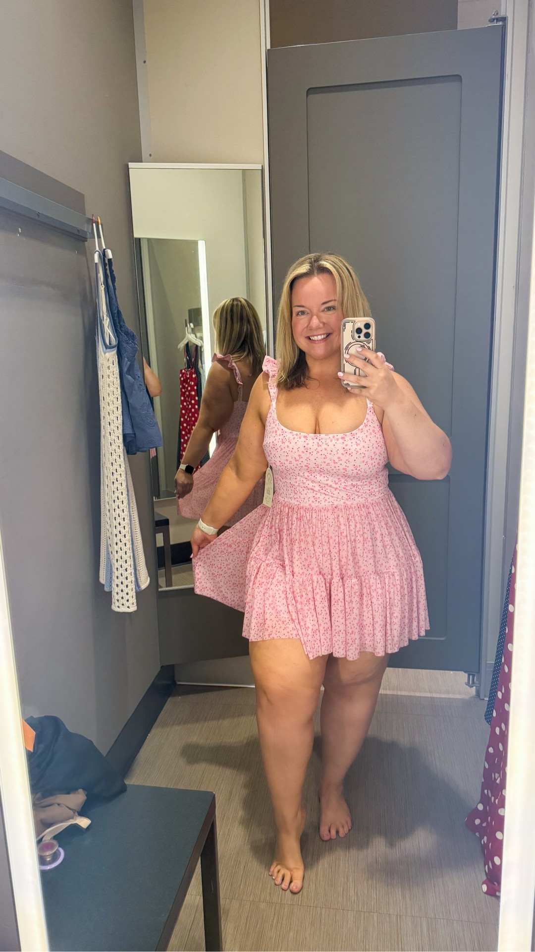 Okay this one is giving strawberry shortcake meets Pilates princess in the best possible way. The fit is super flattering through the waist while still staying flowy and comfortable, and the little floral print feels so feminine for summer. I also love that the straps are adjustable because that makes such a difference for a fuller bust.

This would be adorable for mommy and me photos, summer vacations, farmers markets, or just living your best girly summer life.

For reference, I’m 5’3 with a 36DDD bust, 32 inch waist, and 49 inch hips.

And yes… the Blogilates mommy and me collection is currently 25% off through Sunday at Target.

#LTKSaleAlert #Blogilates #TargetStyle #MommyAndMeStyle #PinkDress #PilatesPrincess #CurvyStyle #MidsizeFashion #TargetFinds #SummerStyle #WomenOver40Style #GirlyStyle #CurvyFashion #AffordableFashion #TargetFashion #SummerDress #VacationStyle #ConfidenceInStyle #LTKCurves #TargetDeals @Target

#LTKOver40 #LTKMidsize #LTKPlusSize