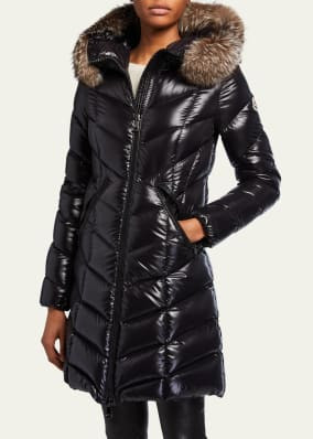 Moncler Badyfur Puffer Jacket w/ Fur-Trim Hood | Bergdorf Goodman