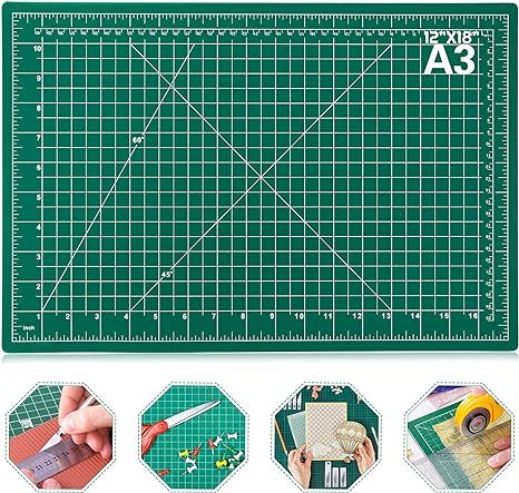 anezus Self Healing Sewing Mat, 12inch x 18inch Rotary Cutting Mat Double Sided 5-Ply Craft Cutti... | Amazon (US)