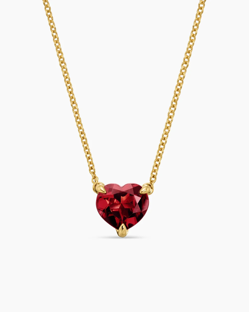 David Yurman | Chatelaine® Heart Pendant Necklace in 18K Yellow Gold with Garnet, 8mm | David Yurman