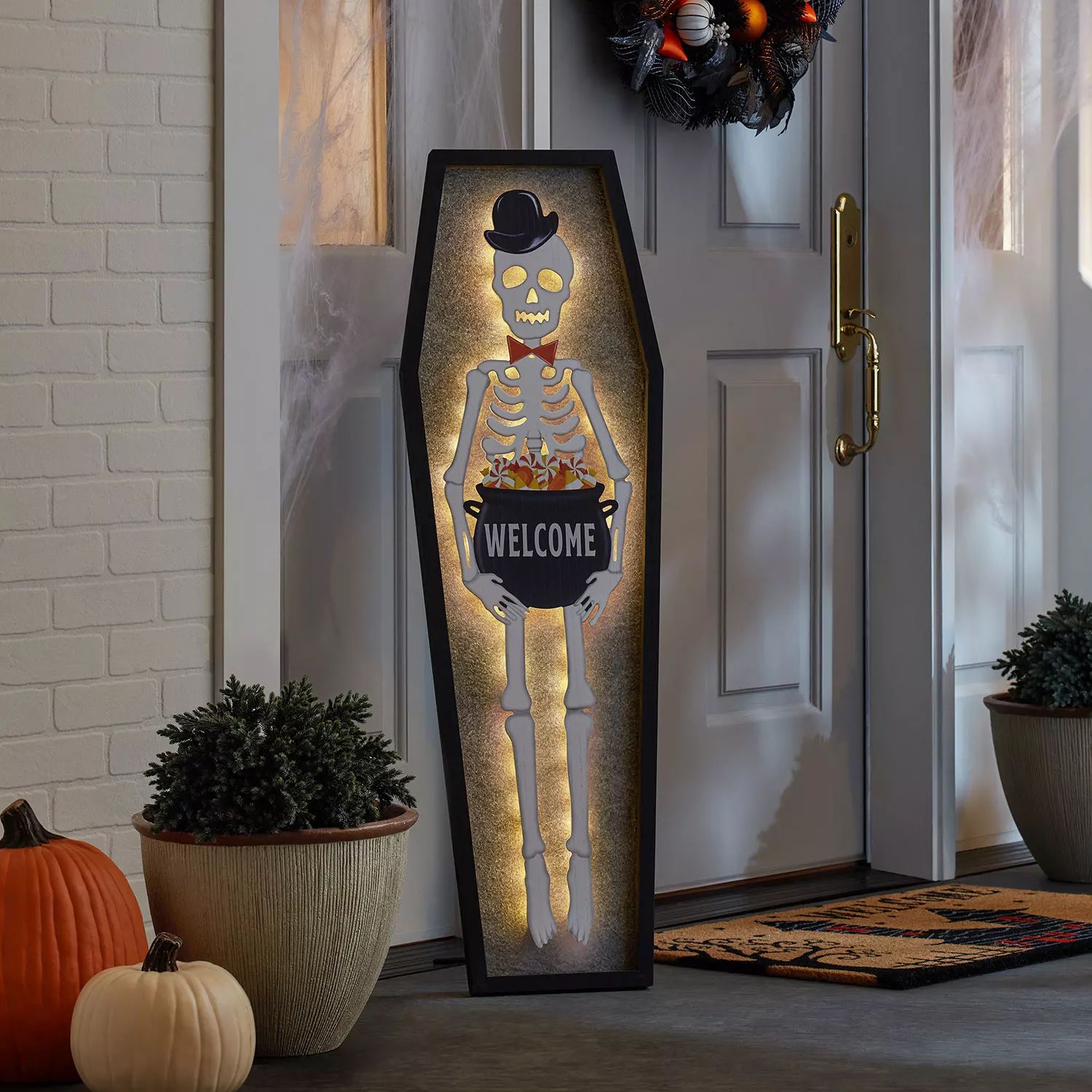 Member's Mark 4' Pre-Lit Halloween Skeleton Porch Sign | Sam's Club