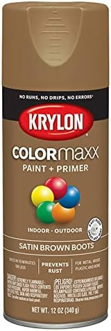 6-Pack of 12 oz Krylon K05559007 Brown Boots COLORmaxx Paint & Primer Spray Paint, Satin | Amazon (US)