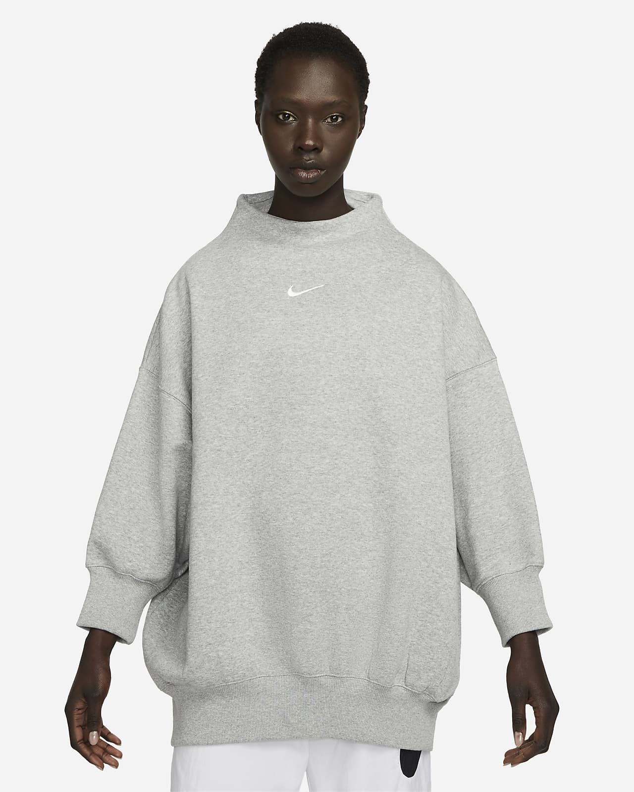 Women's Over-Oversized Mock-Neck 3/4-Sleeve Sweatshirt | Nike (US)