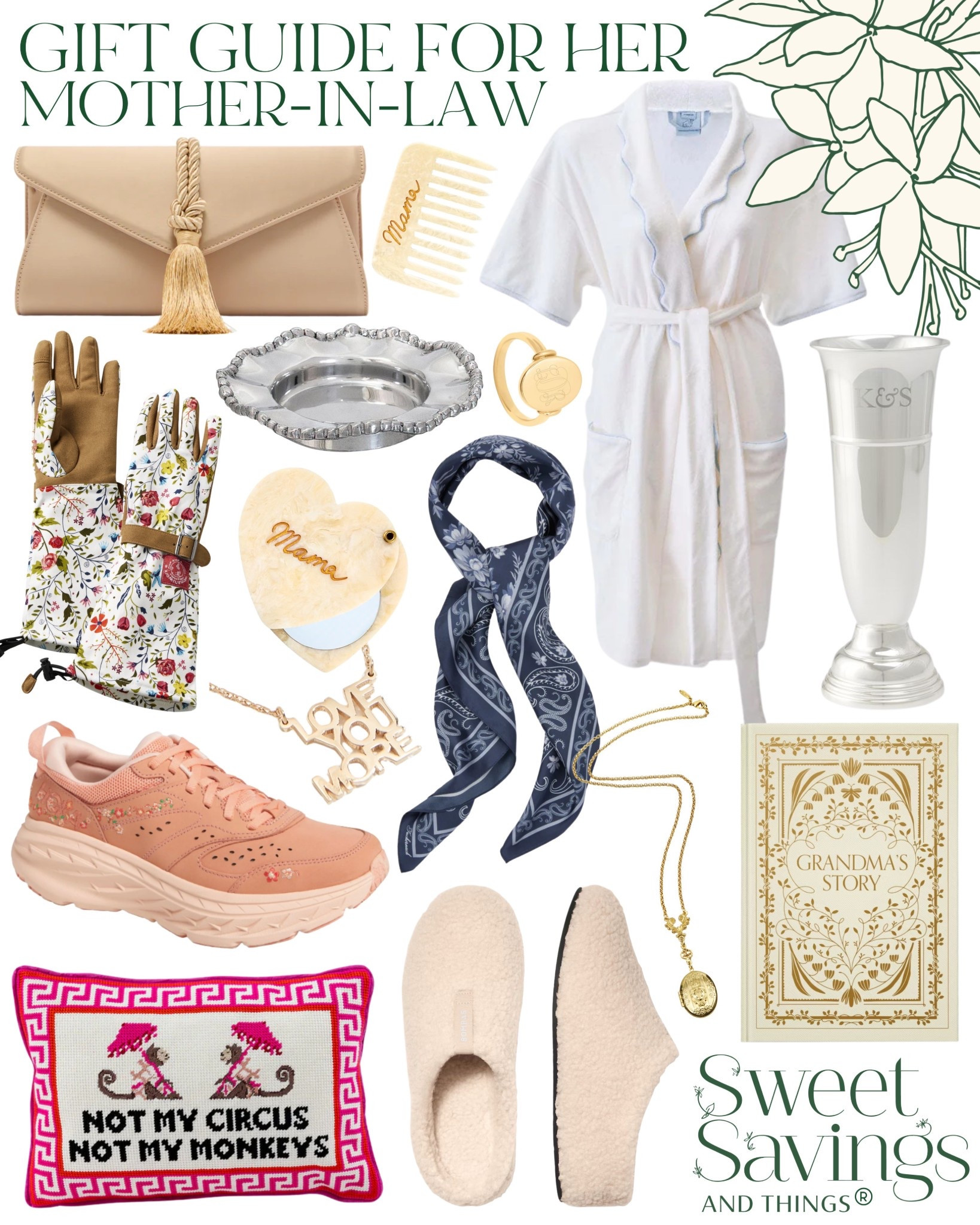 gifts for her | holiday guides | preppy finds | mother in law | mother in law gifts | preppy home | nancy meyers | grandma gifts | nana | clutch | needlepoint pillow 