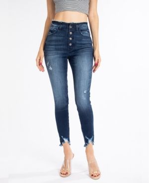 Kancan High Rise Button Down Ankle Skinny | Macys (US)