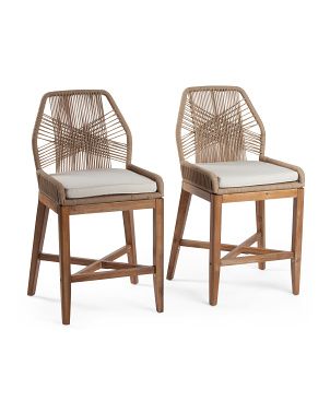 Set Of 2 Rope Crossweave Counter Chairs | TJ Maxx