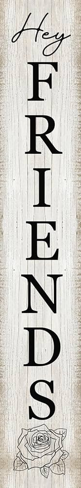 Outdoor Porch Decor Hey Friends Welcome Signs for Front Door Hanging Farmhouse Outside Rustic Wel... | Amazon (US)