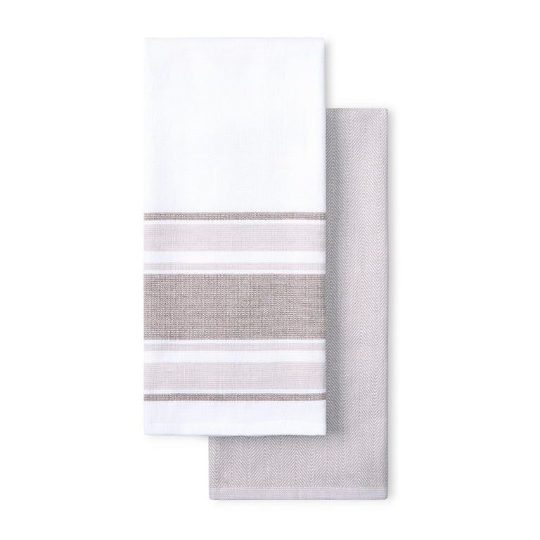 Beautiful 2-Piece Yarn Dyed Kitchen Towel Set, Brown, 20"W x 30"L | Walmart (US)