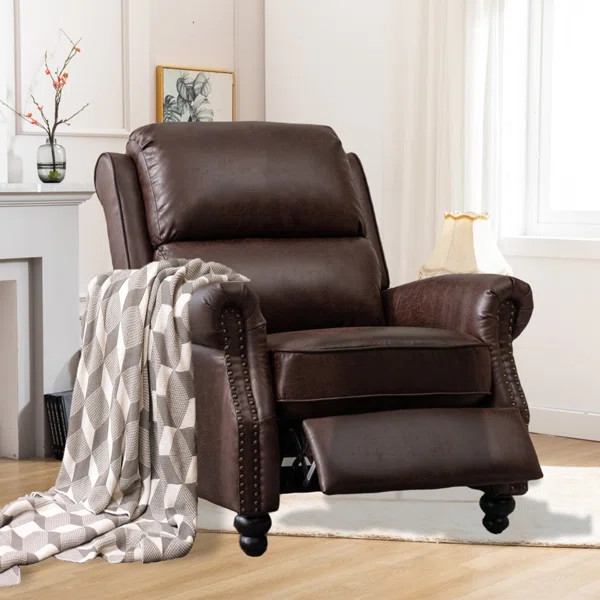 34" Wide Classic and Overstuffed Soft Pushback Recliner with Rivet | Wayfair North America