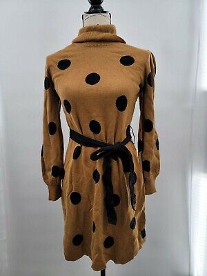 Who What Wear Women's M Long Sleeve Dress Brown with Polka Dots | eBay US