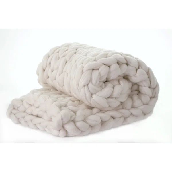Brezza Chunky Knit Merino Wool Throw | Wayfair North America