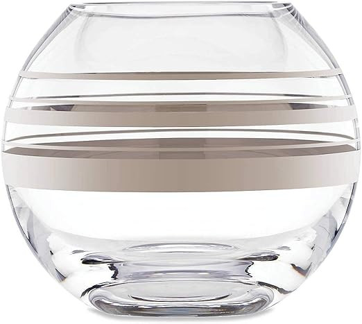 Kate Spade Hampton Street Platinum Rose Bowl, 3.6 LB, Clear | Amazon (US)