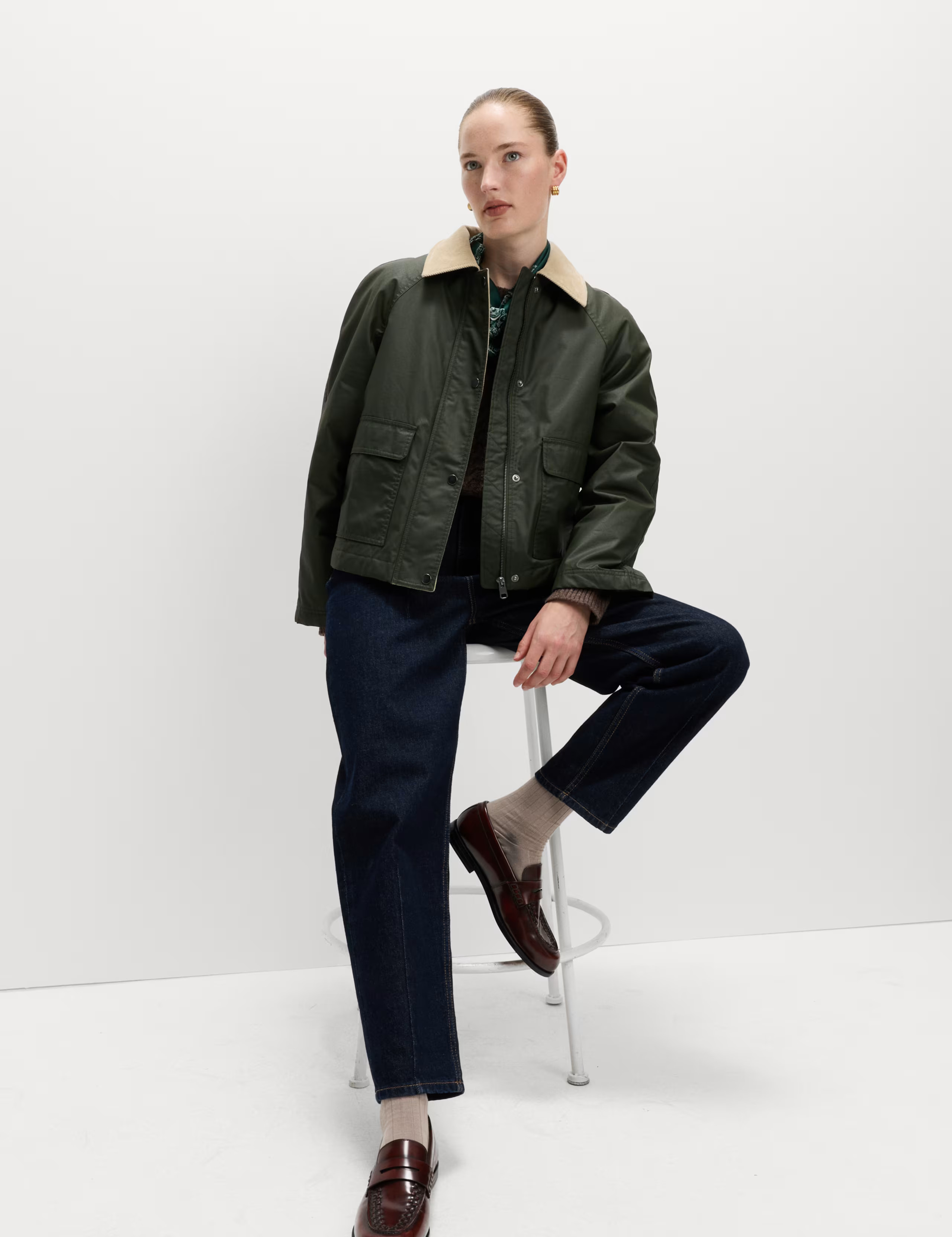 Waxed Look Short Utility Jacket | M&S Collection | M&S | Marks & Spencer (UK)