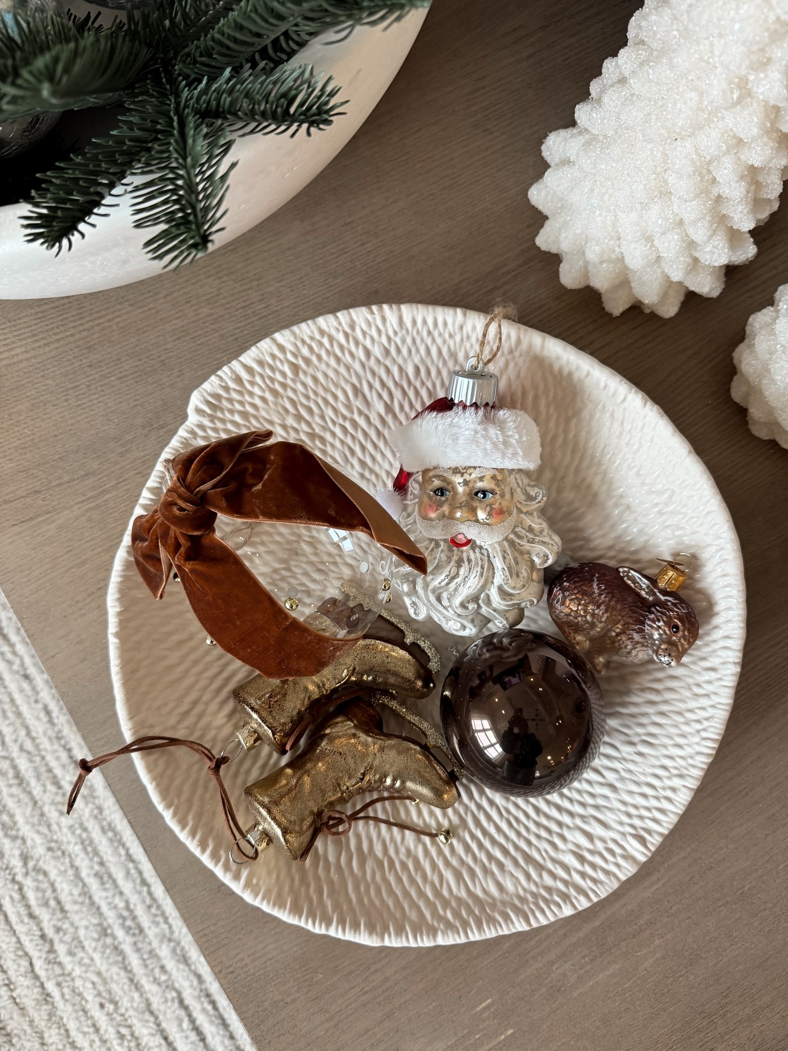 Holiday ornaments, Santa ornament, bow, Christmas tree, festive, nostalgic ornaments, pottery barn ornaments 

#LTKHome #LTKHoliday