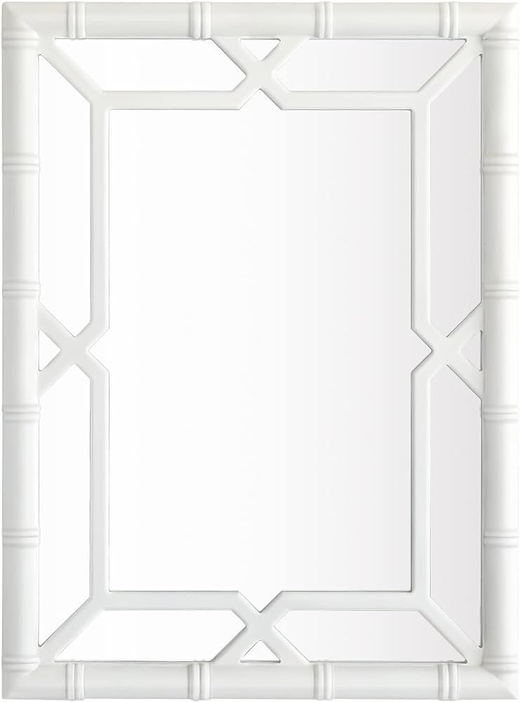 Bamboo-Look Solid Wood Window Pane Mirror 23" X 31" - White | Amazon (US)