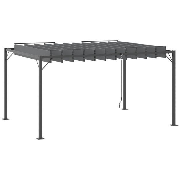Outsunny Outdoor Louvered Pergola Patio Aluminum Gazebo with Adjustable Roof for Party, Lawn, Gar... | Target