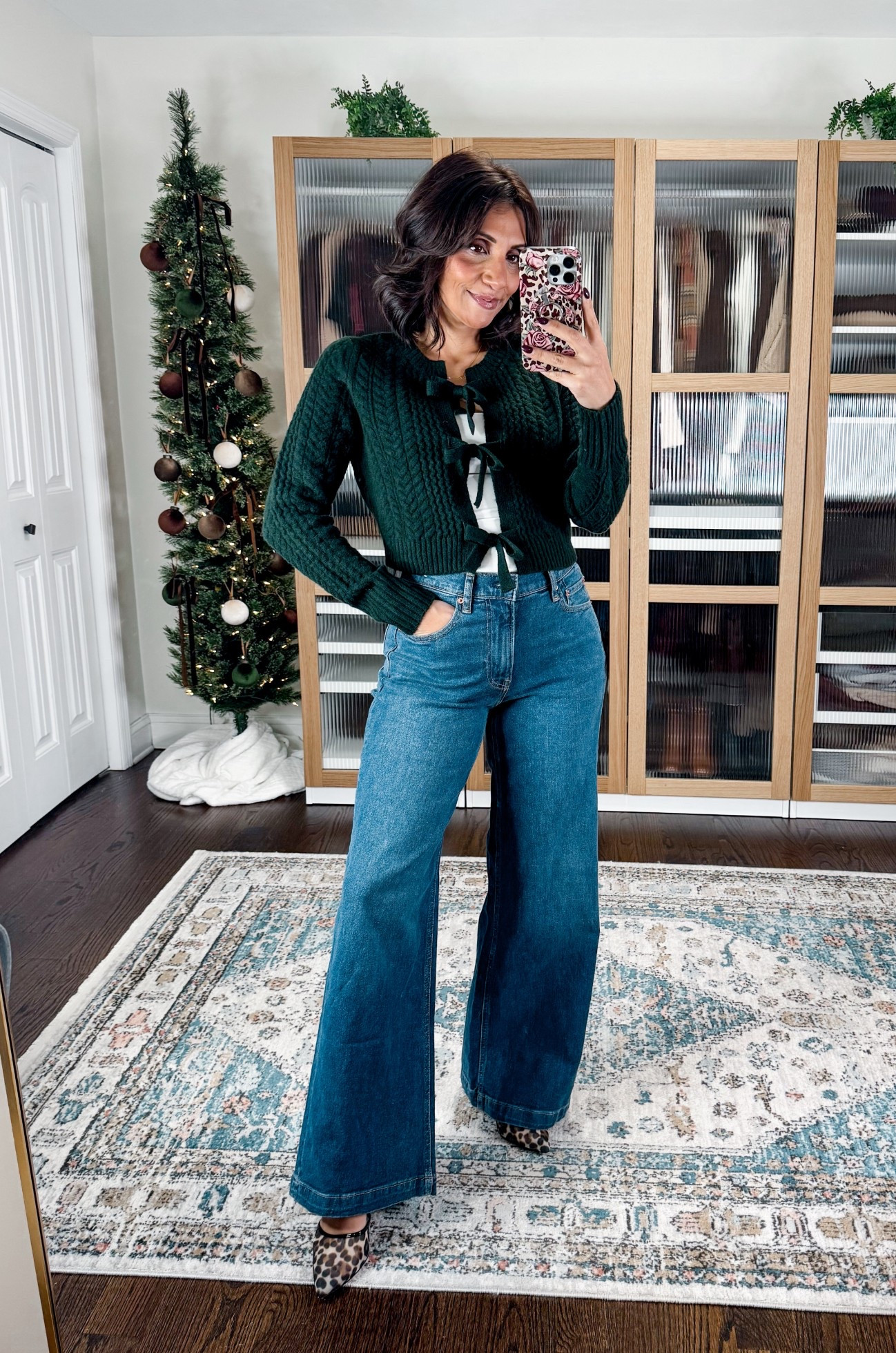 Target sweater - size up 
Gap wide leg jeans size 26

#LTKOver40 #LTKFindsUnder100 #LTKHoliday