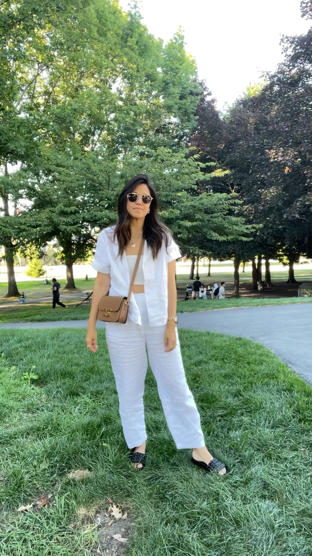 affordable summer linen in perfect white 💯💯💯💯 perfect to mix and match all season long #linenpants #linenset #matchingset #quincepartner 

5’4 usually a 4-6 top; 6-8 size 29 bottom wearing M in both quince top & bottom. Bottoms TTS M, I could’ve sized down for the top bc it has side slits but I enjoy the roomier fit. 

#LTKstyletip #LTKFind #LTKSeasonal