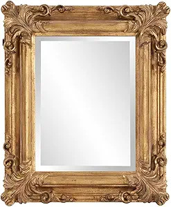 Howard Elliott Edwin Hanging Rectangular Accent Rustic Antique Gold Wall Mounted Mirrors, Elegant... | Amazon (US)
