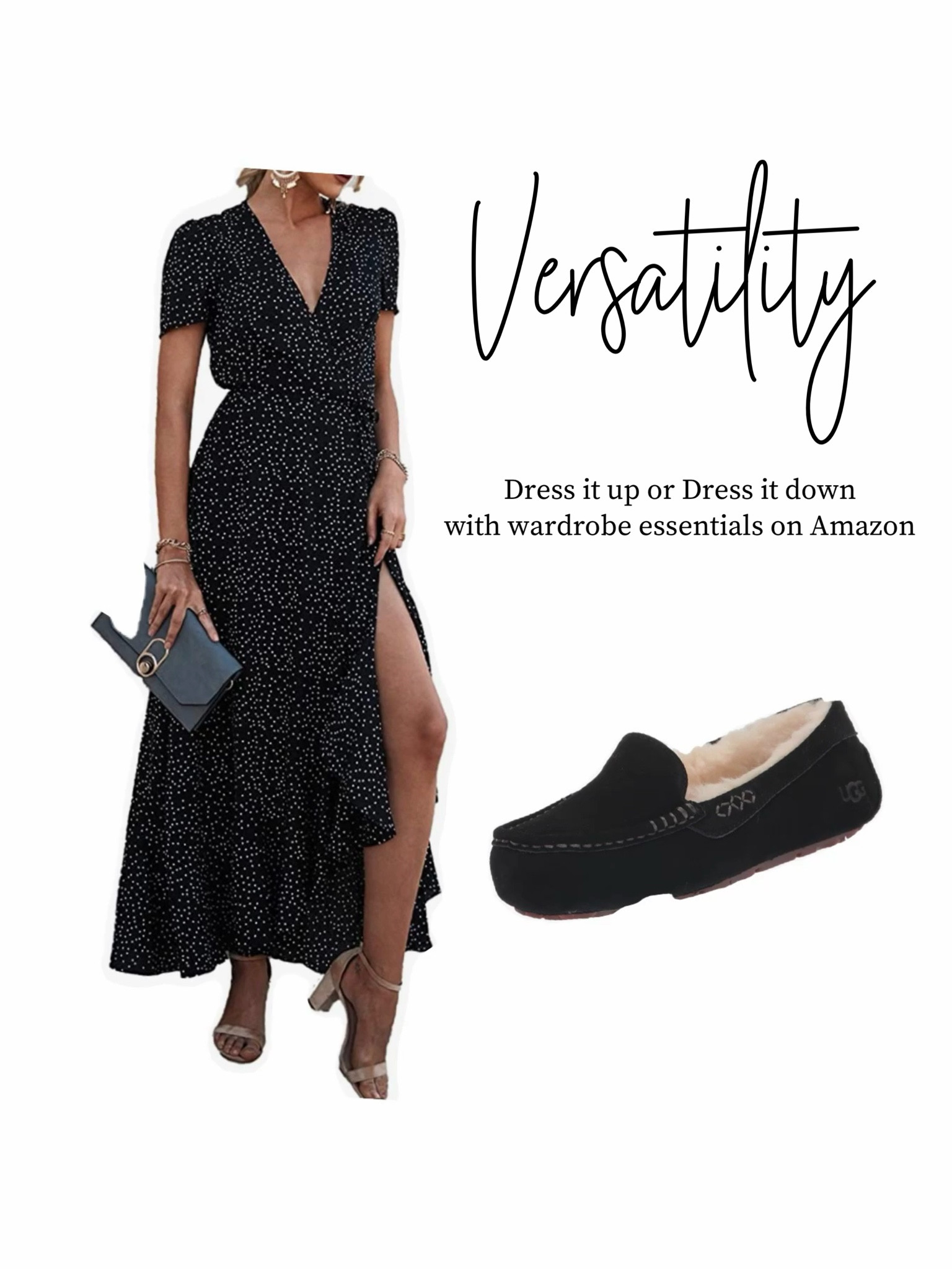 "Feeling comfy and cozy in my UGG Dakota moccasins, perfect for lounging around the house with my little one!👶🏼🖤 Paired them with this versatile polka dot dress for a touch of style. Head to my LTK app (link in bio) to shop the dress and discover other Amazon essentials that can be dressed up or down. #comfystyle #Amazonfinds #polkadots #LTKspring"

#LTKFind #LTKstyletip #LTKfamily