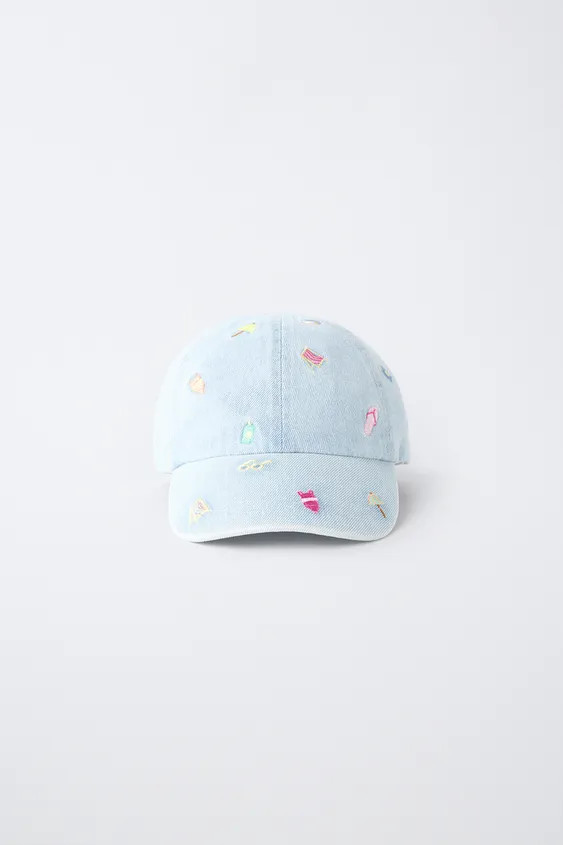 SUMMER EMBROIDERED DENIM CAP | Zara US