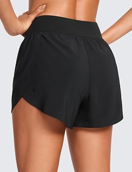 CRZ YOGA High Waisted Dolphin Athletic Running Shorts for Women 3" High Split Comfy Mesh Liner fo... | Amazon (US)