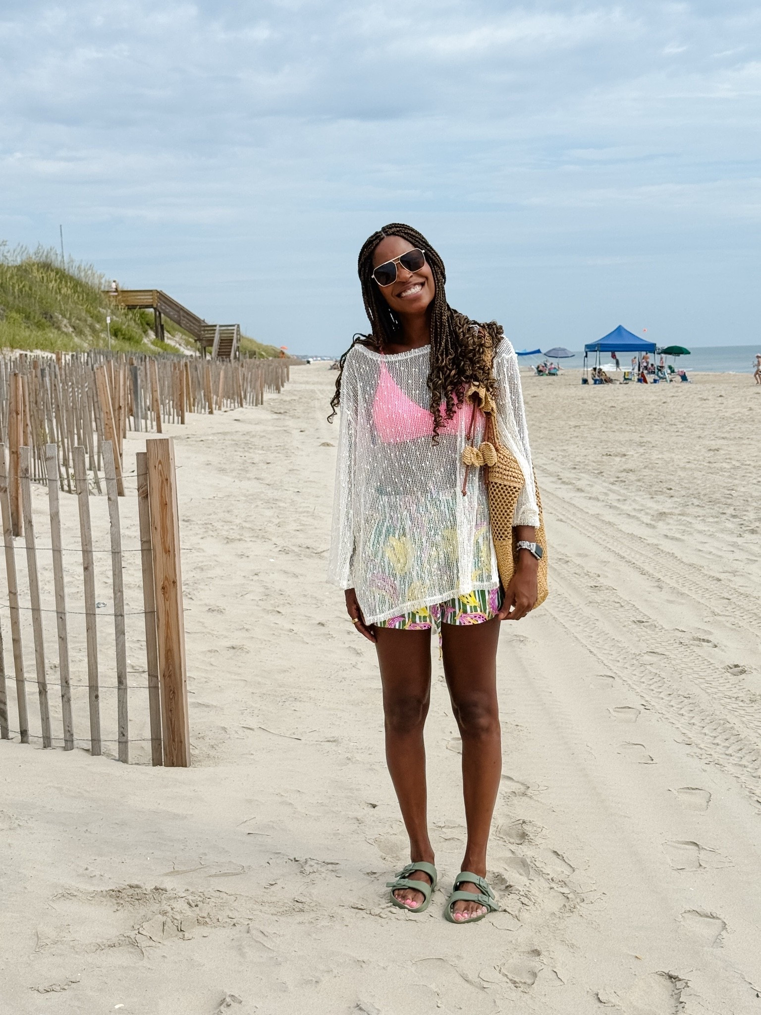 Cutie beach outfit of the day, summer outfits over 40, beach vacation outfit, swimsuit cover up. (I sized up in the cover up!)

#LTKOver40 #LTKTravel #LTKSwim