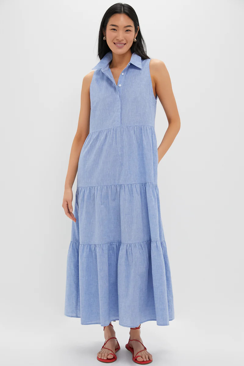 Chambray Sleeveless Mabel Maxi Dress | Tuckernuck (US)