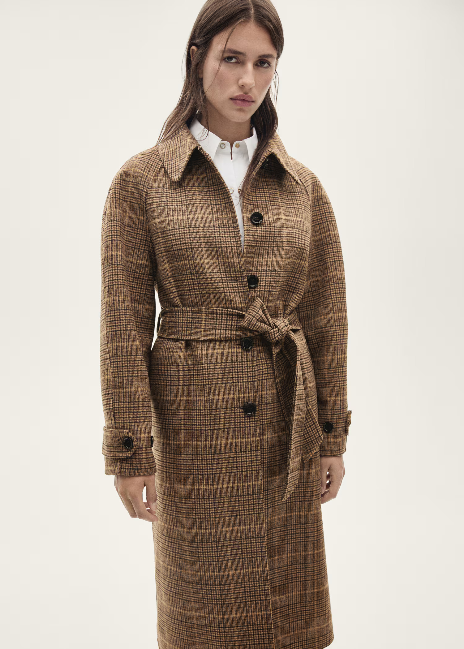 Manteau laine micro pied-de-poule - Femme | MANGO France métropolitaine | Mango EU