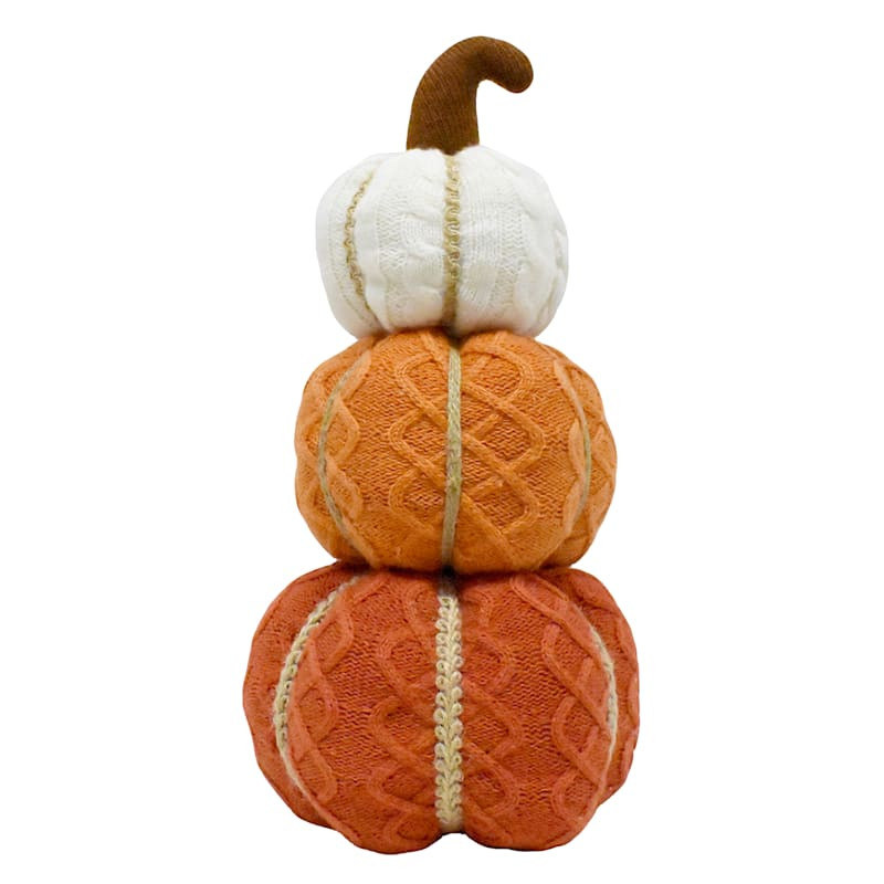 Homespun Harvest Stacked Fabric Pumpkin Trio, 14" | At Home
