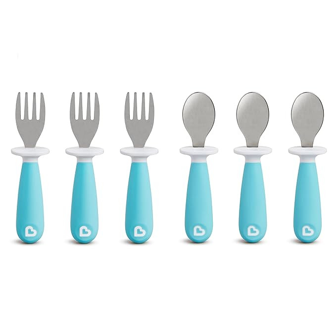 Munchkin 6 Count Raise Toddler Forks and Spoons, Blue, 12+ | Amazon (US)