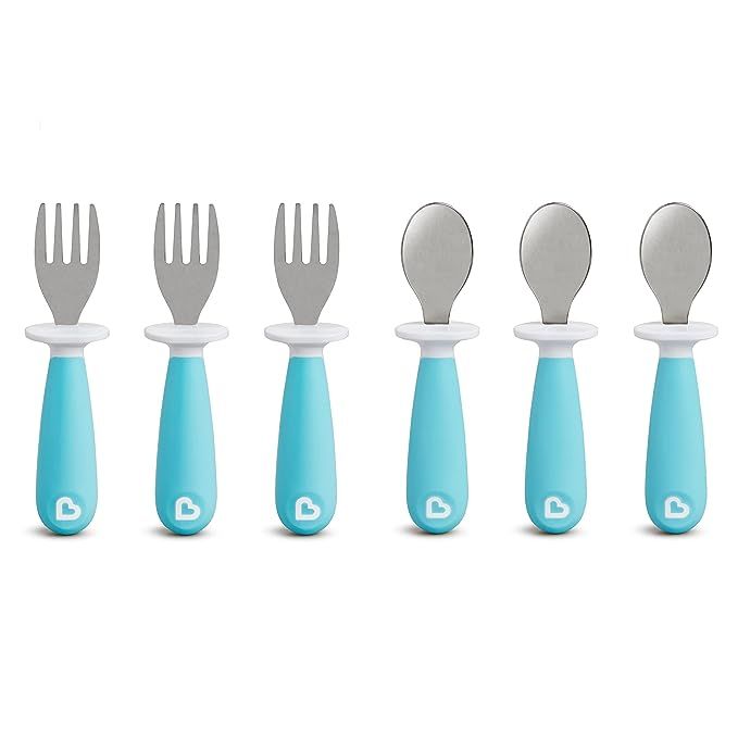 Munchkin 6 Count Raise Toddler Forks and Spoons, Blue, 12+ | Amazon (US)