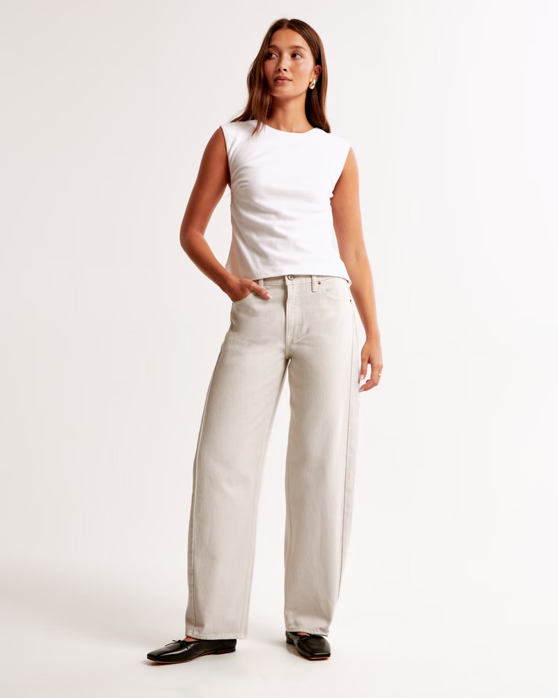 Women's Mid Rise Barrel Jean | Women's Bottoms | Abercrombie.com | Abercrombie & Fitch (UK)