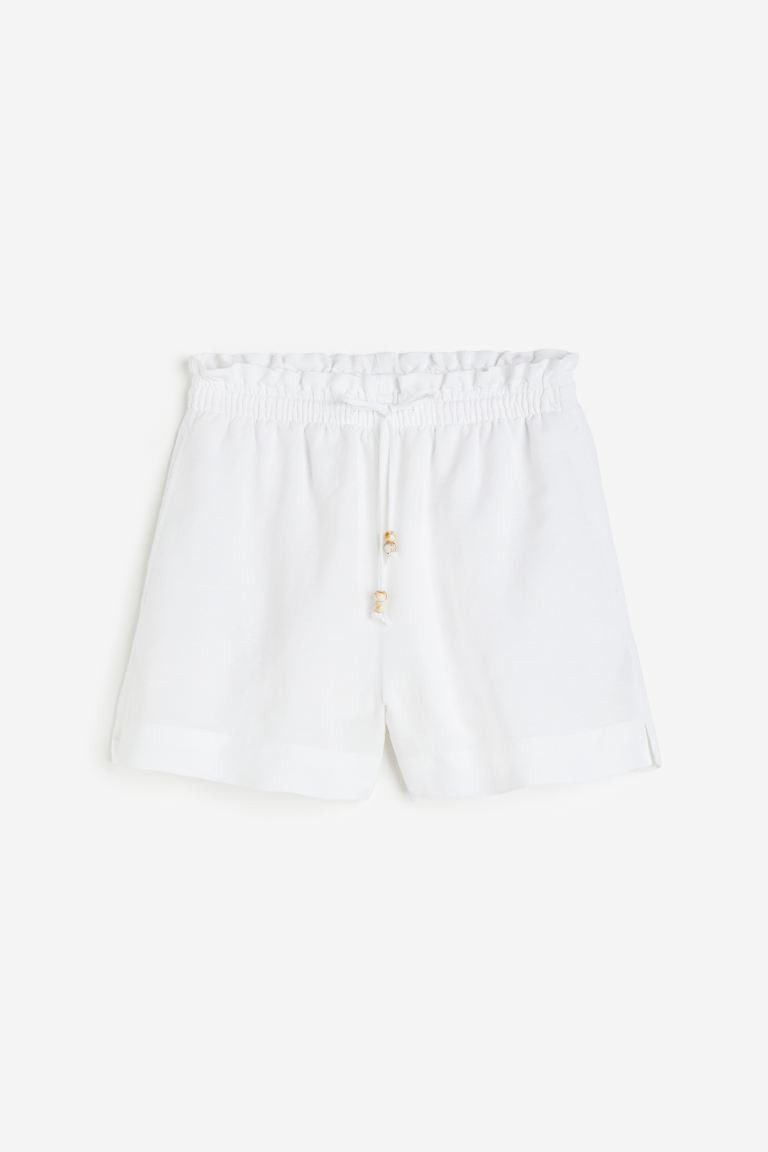 Linen-blend Paper-bag Shorts | H&M (US + CA)