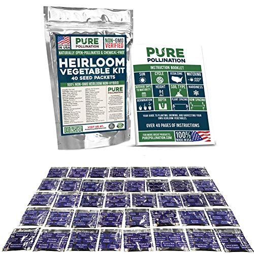 16,500 Non GMO Heirloom Vegetable Seeds Survival Garden 40 Variety Pack | Amazon (US)
