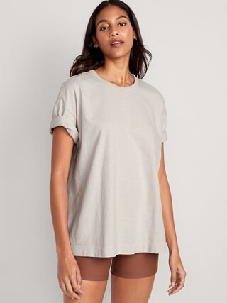 Oversized Vintage Slub-Knit Tunic T-Shirt for Women | Old Navy (US)