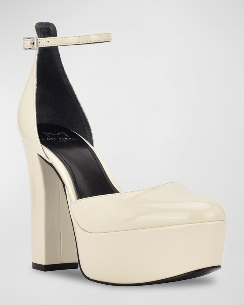 Marc Fisher LTD Lucah Ankle-Strap Platform Pumps | Neiman Marcus