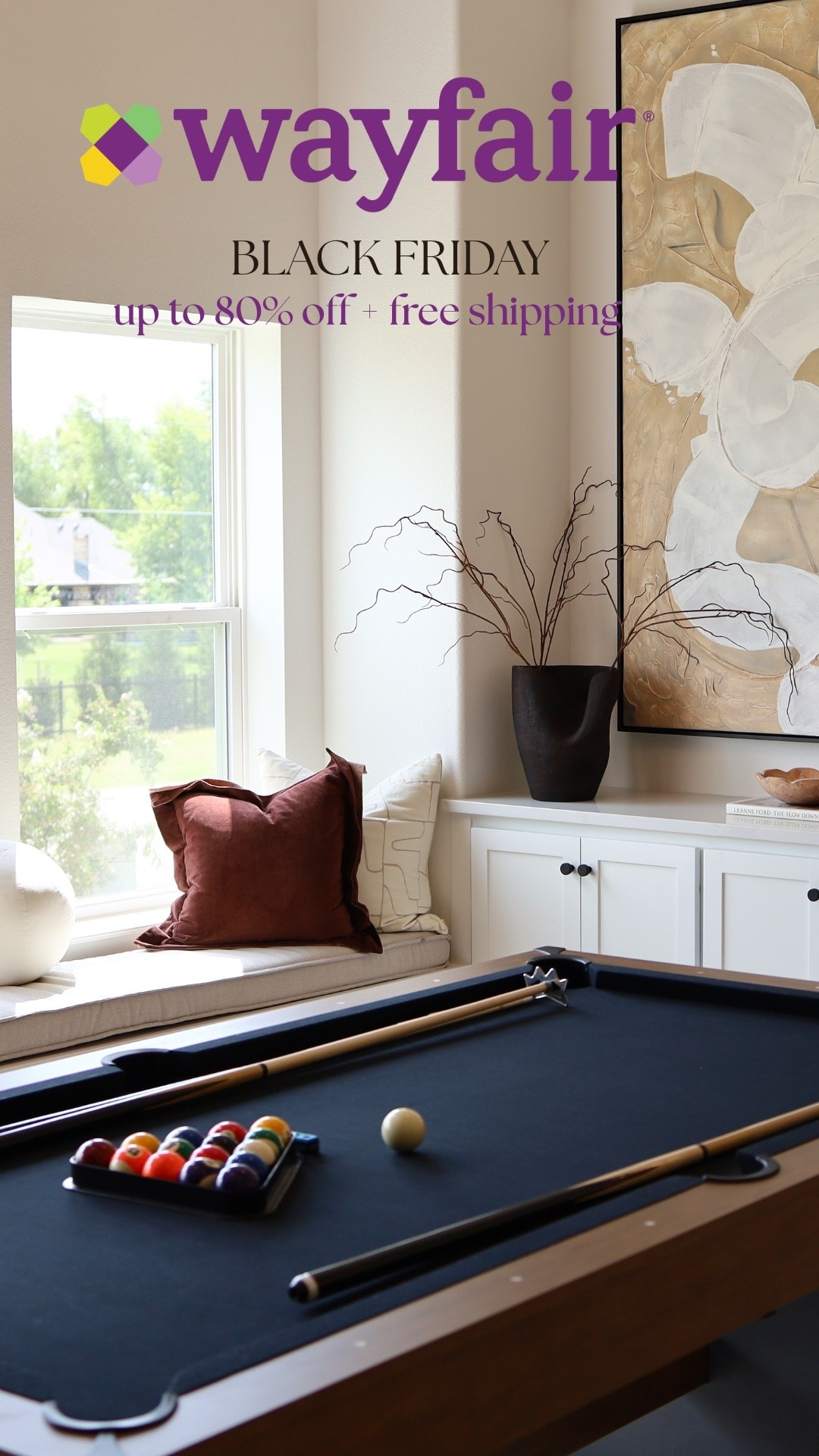This game room from Project Celina turned into such a cozy spot. We added custom beams, new paint, fresh lighting, and a dry bar that pulls everything together. Wayfair’s Black Friday sale is offering up to 80% off with free shipping. Check out some of my favs. 
@wayfair #wayfair #wayfairpartner #ad