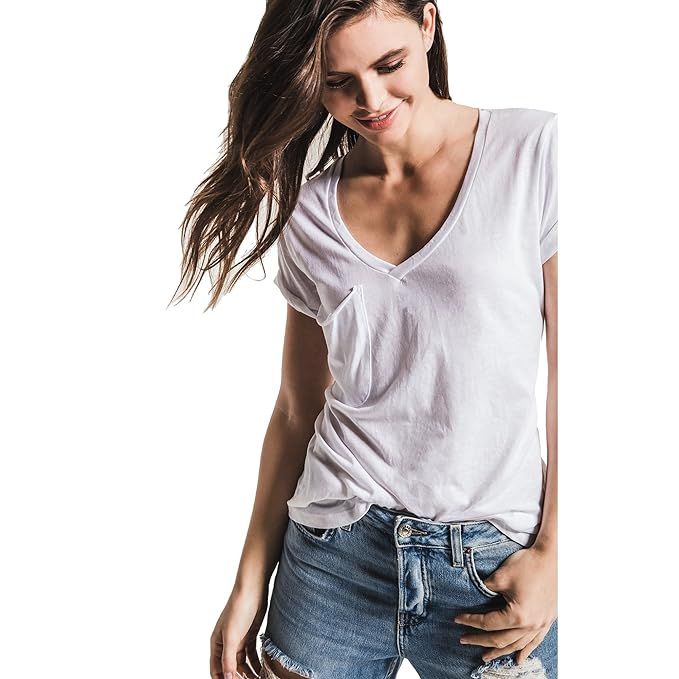 Z SUPPLY Women's The Pocket Tee Relaxed Fit Burnout | Amazon (US)
