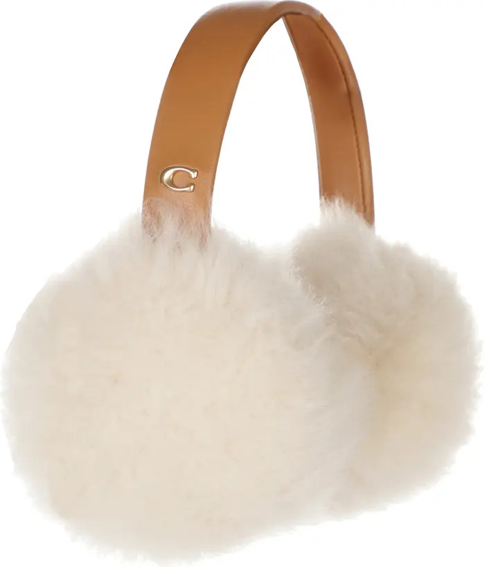COACH Genuine Shearling Earmuffs | Nordstrom | Nordstrom