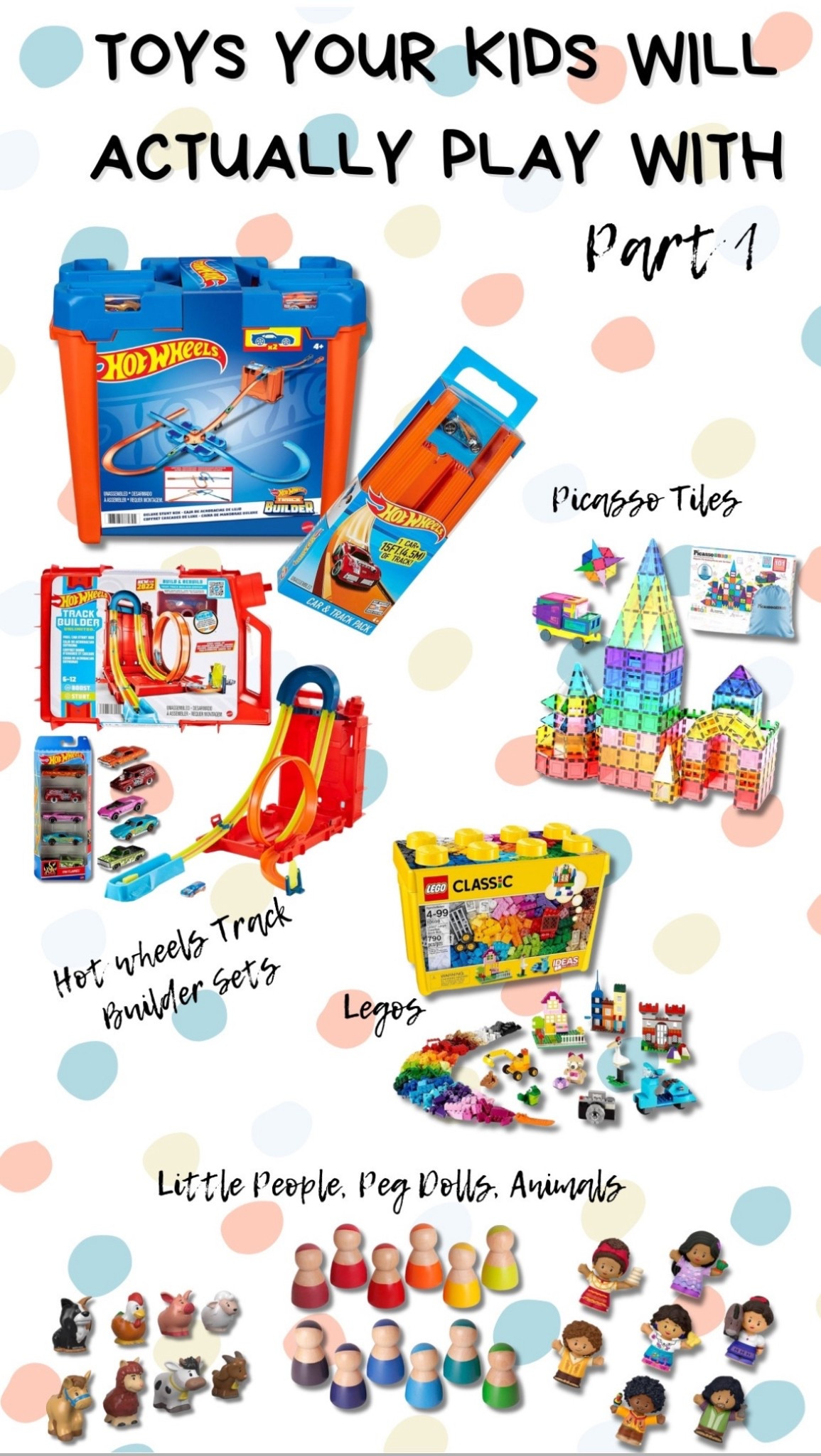 Gifts your kids will actually play with and for more than 5 minutes
Picasso Tiles
Magnetic tiles
Little people
Hot wheels
Legos
Peg dolls
Open ended
Building toys
Imaginative toys
STEM toys 
Engineering 
Creativity
Boys
Girls
Christmas
Birthday
Fun
Playtime
Endless activities
6 year old
5 year old
7 year old
8 year old
9 year old
10 year old
Gift ideas
Grandson
Son
Nephew
Granddaughter
Daughter
Niece
Cousin
Friend
Girl
Boy
Sister
Brother
Child
Elementary age 

#LTKKids #LTKGiftGuide #LTKHoliday