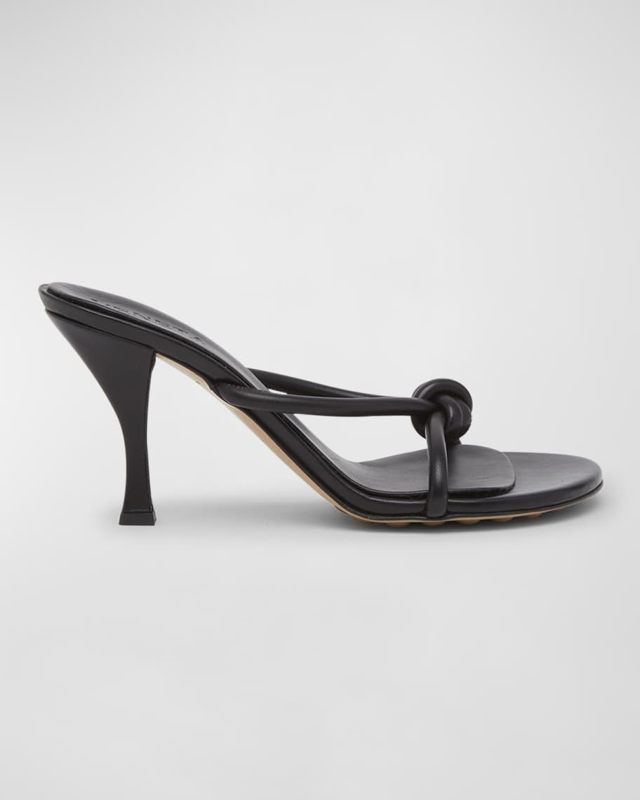 Bottega Veneta Blink Leather Knot Slide Sandals | Neiman Marcus